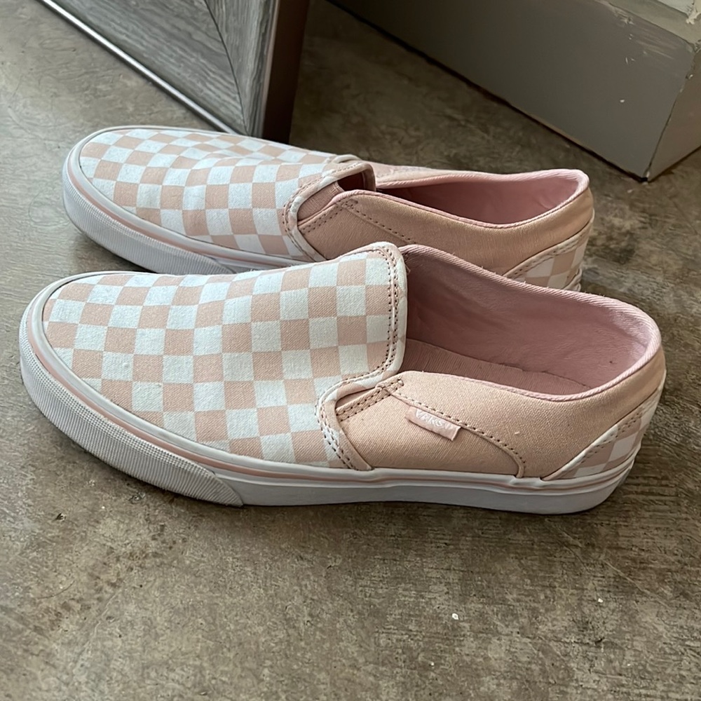 Pink checkered vans